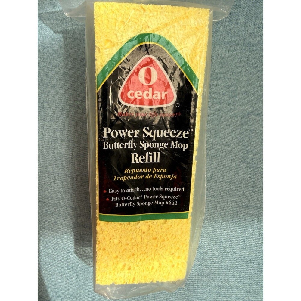 Sealed O-Cedar Power Squeeze Automatic Sponge Mop Refill Mop #647 Butterfly